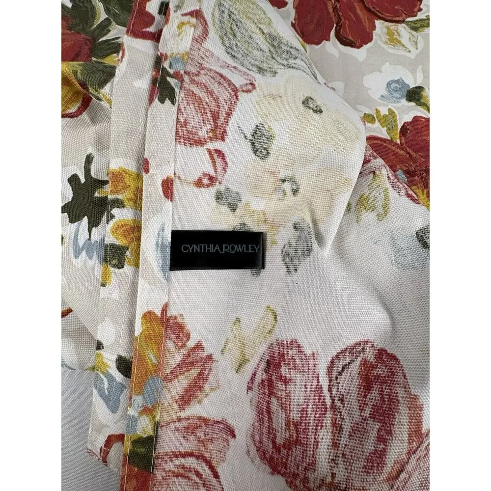 CYNTHIA ROWLEY 100% Polyester Orange Floral Tablecloth 60 x 100